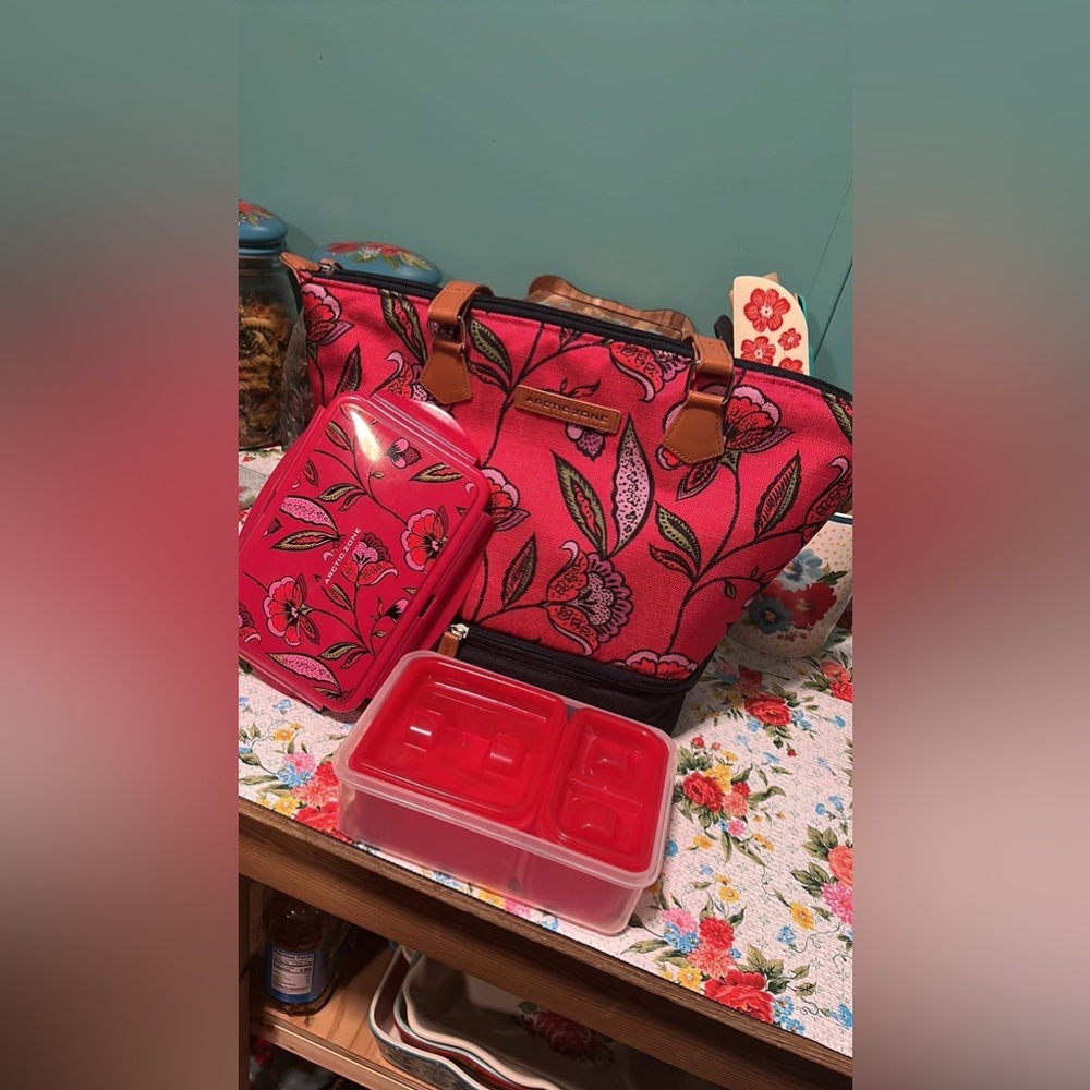 ARTIC ZONE Insulated Lunch Box Soft Bag Dual Compartments with small lunchbox